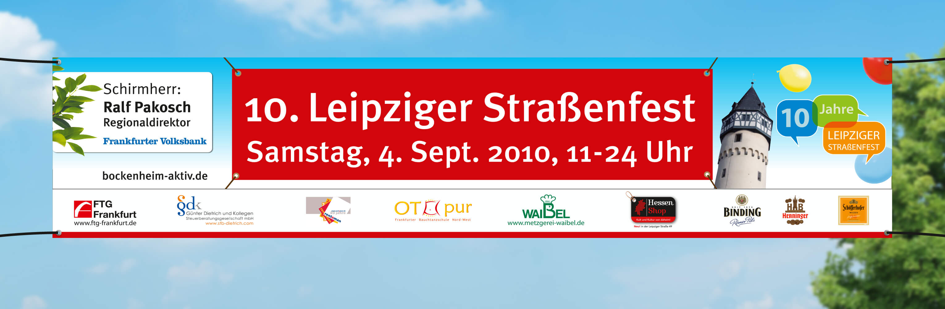 Straßenbanner für das Leipziger Straßenfest - Bockenheim Aktiv e.V.