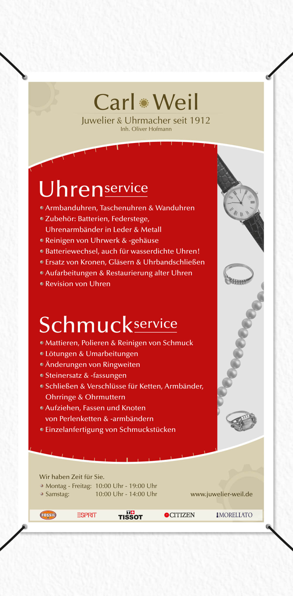 Banner für Carl Weil – Juwelier und Uhrmacher 