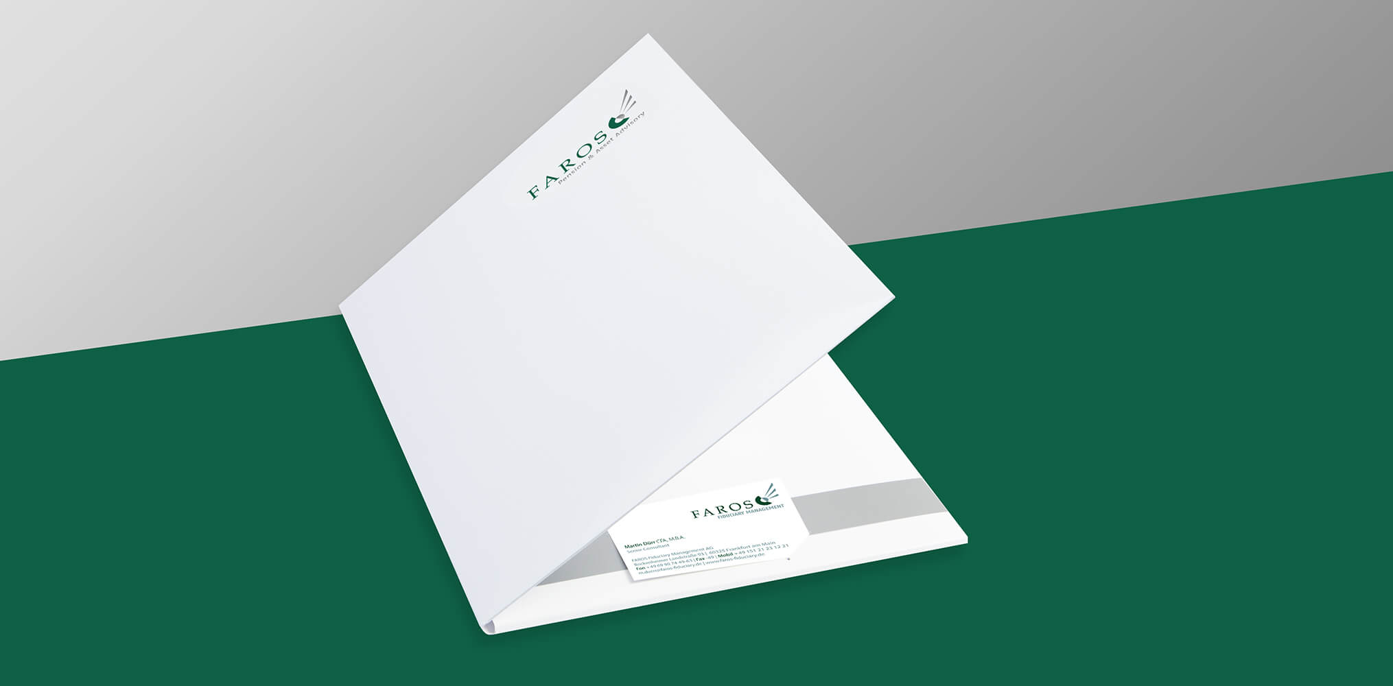 Präsentationsmappe für FAROS Pension & Asset Advisory