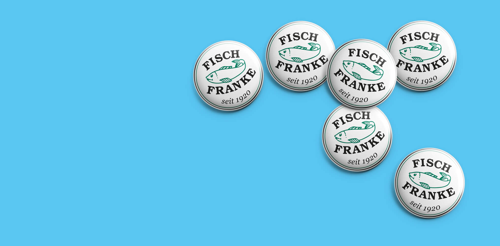 Markenkuss Referenzen: Logo-Buttons für Fisch Franke 