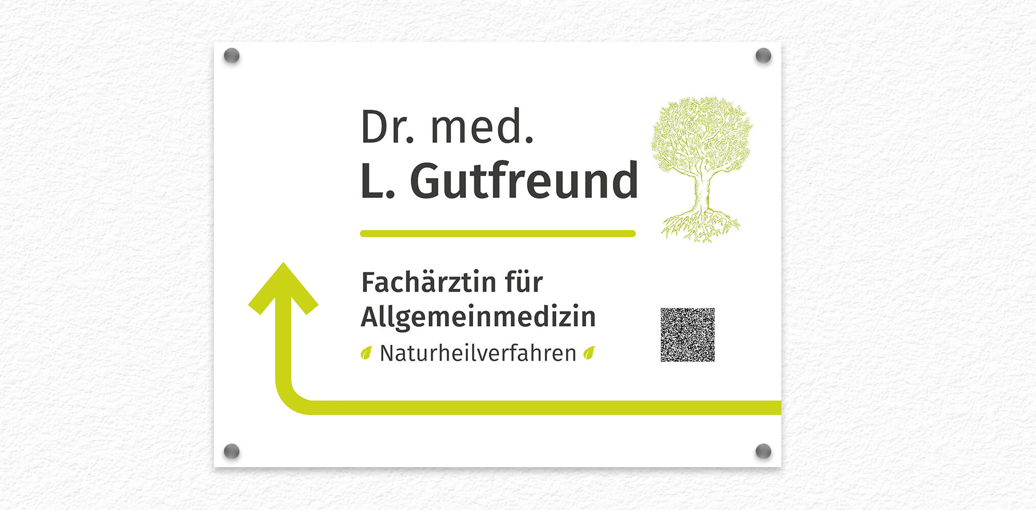 Hofpraxisschild für Praxis Dr. med. Ludmilla Gutfreund