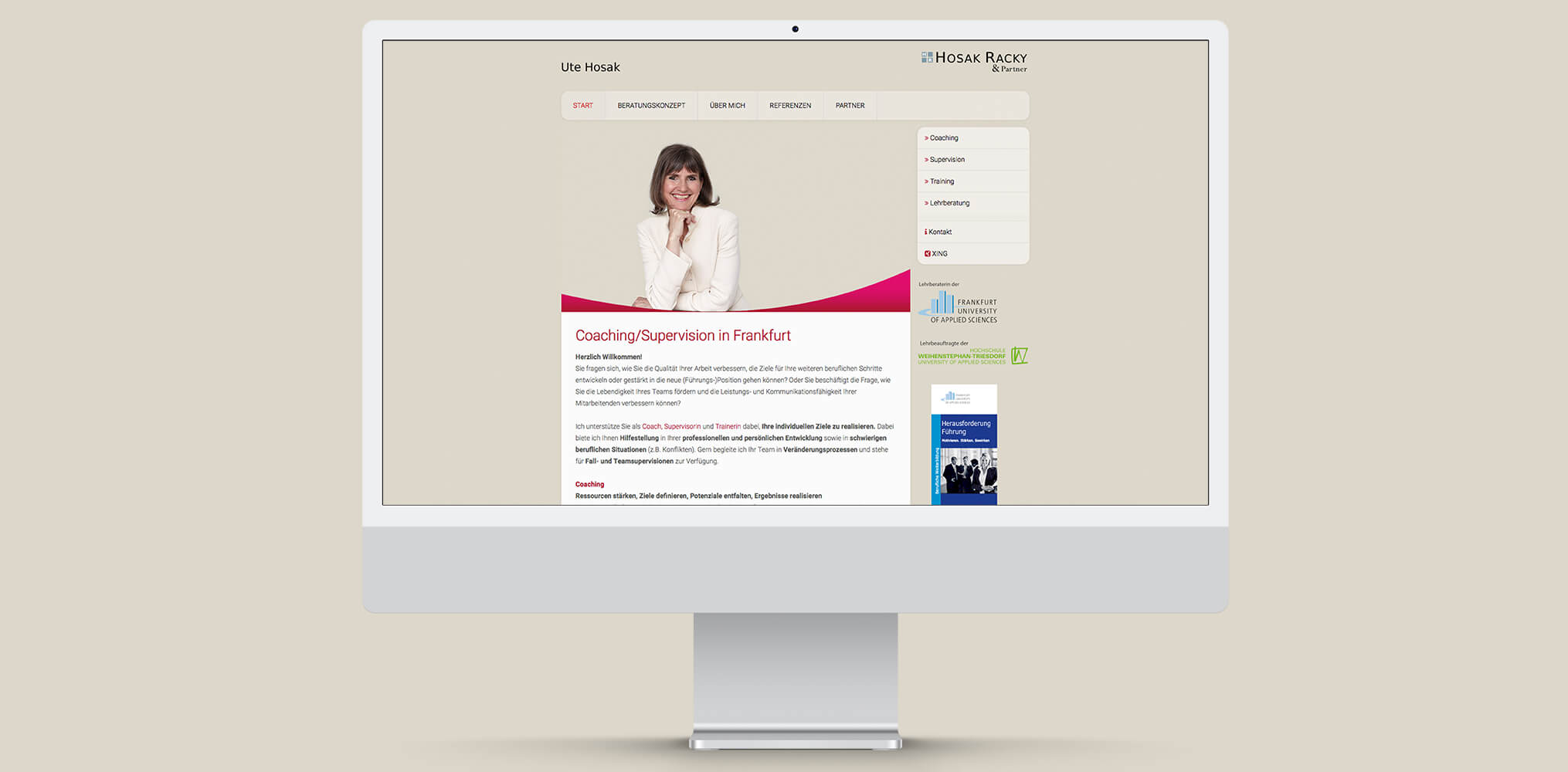 Website Ute Hosak - Coach, Supervisorin, Trainerin, Hosak Racky & Partner