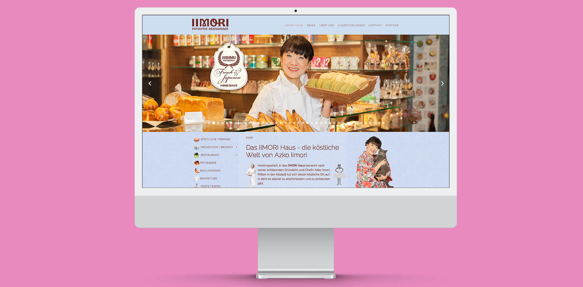 Markenkuss Referenzen Website  für IIMORI Patisserie 