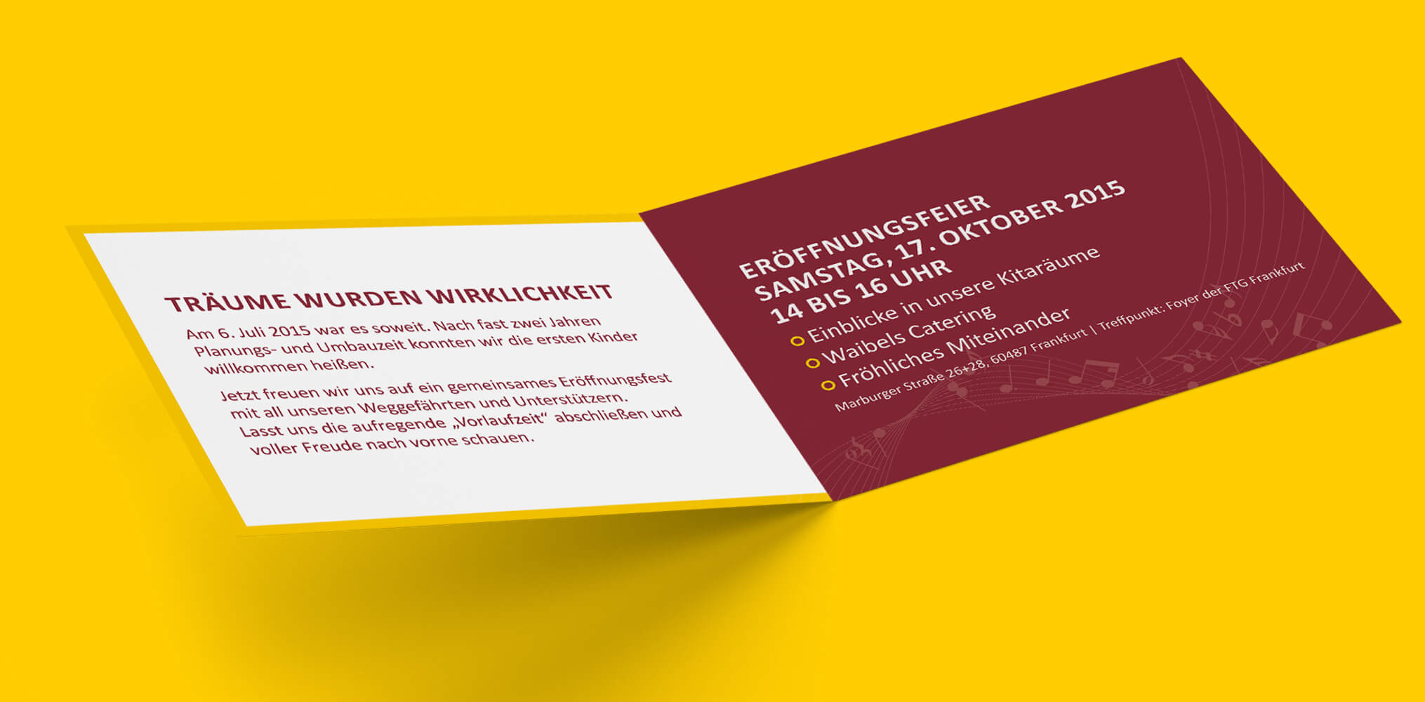 Flyer Einladung Eröffnungsfeier Innenseite Kita Kids Bockenheim