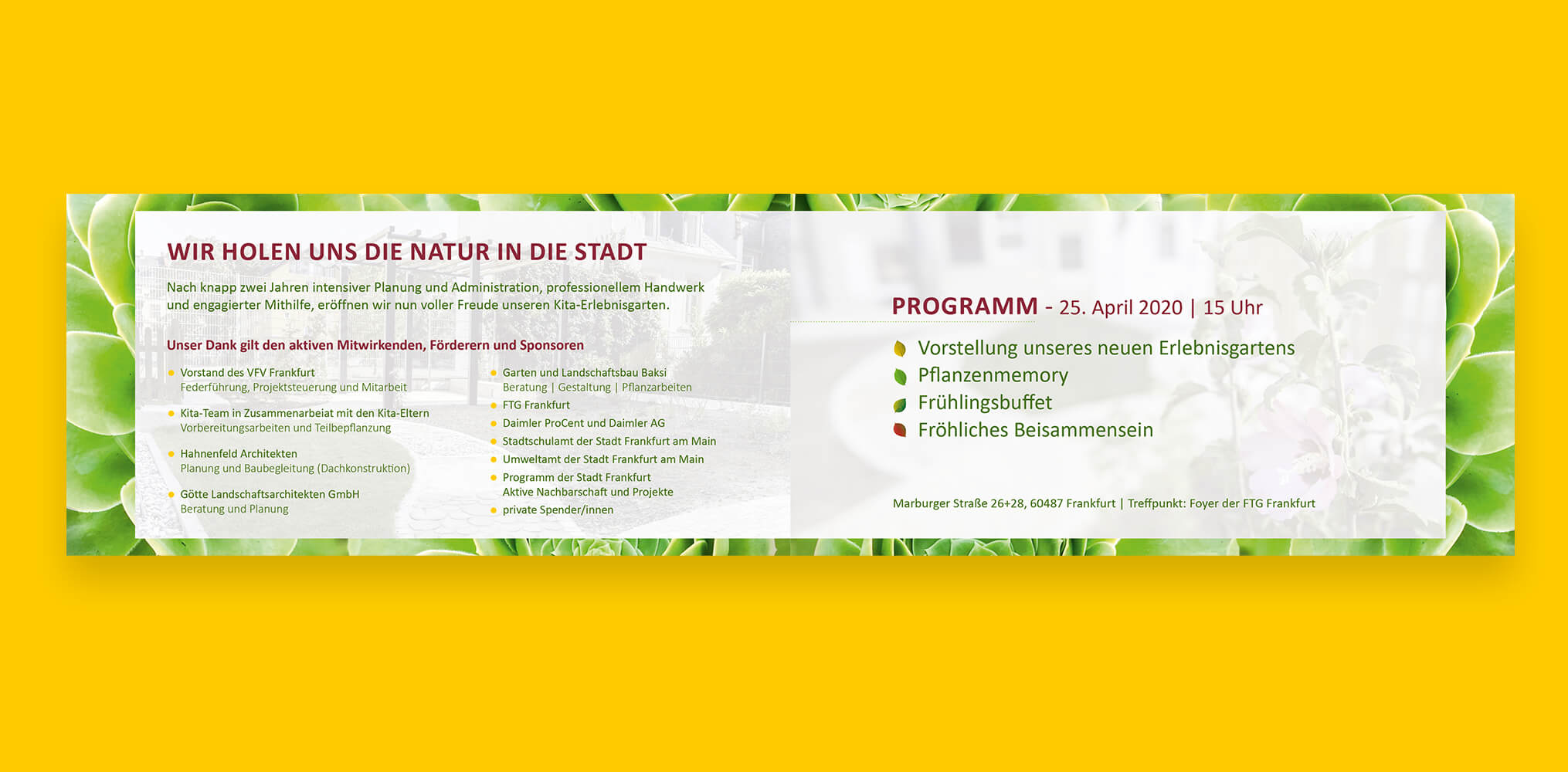 Flyer Einladung Eröffnung Erlebnisgarten Innenseite Kita Kids Bockenheim