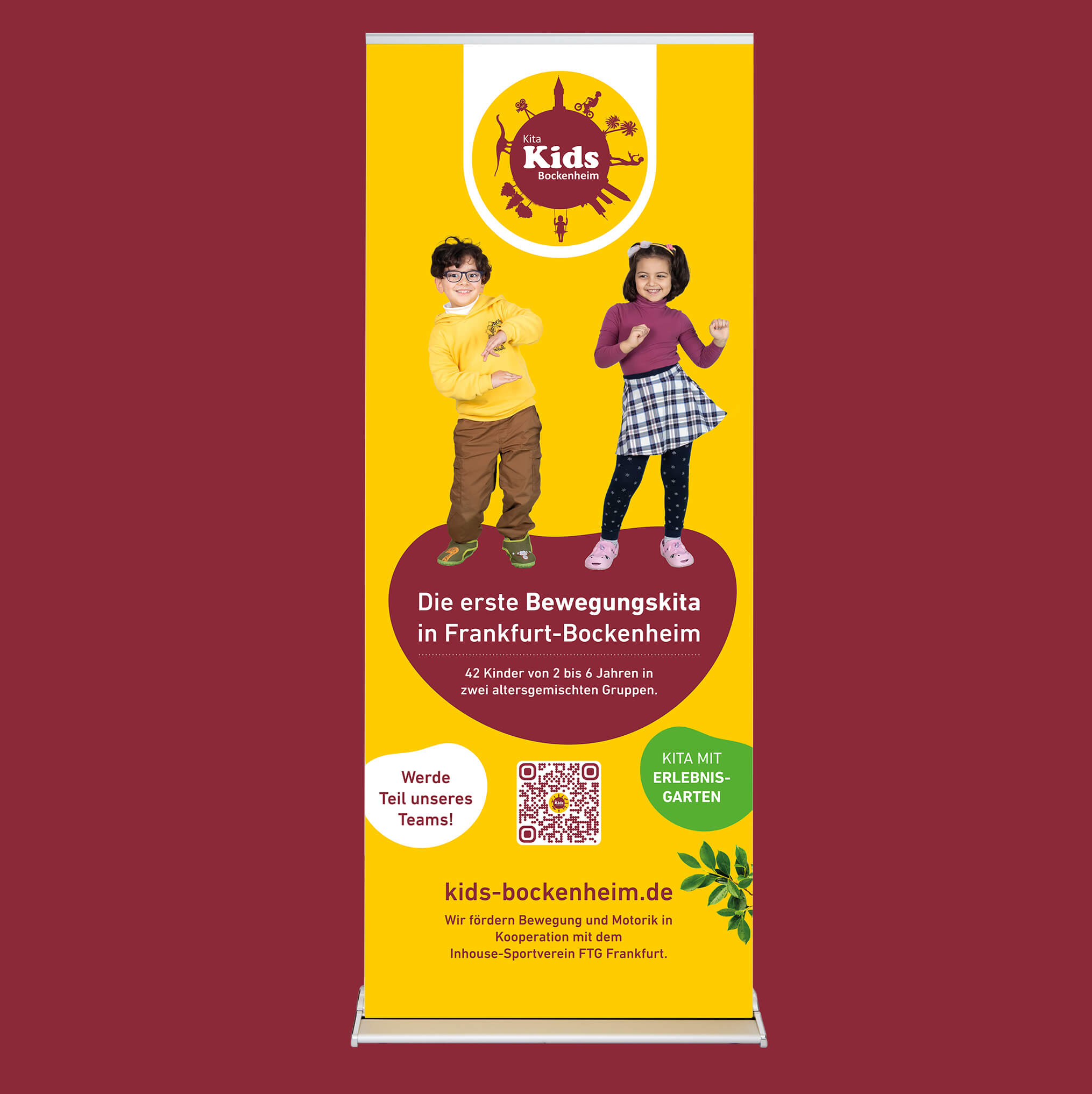 Markenkuss Referenzen runde Sticker Aufkleber für Kita Kids Bockenheim