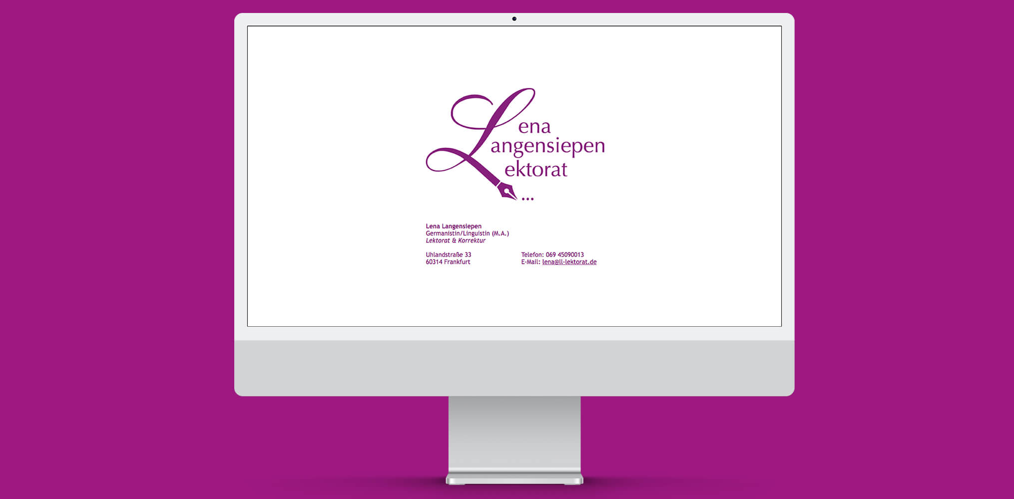 Website für Lena Langensiepen - Lektorat & Korrektur 