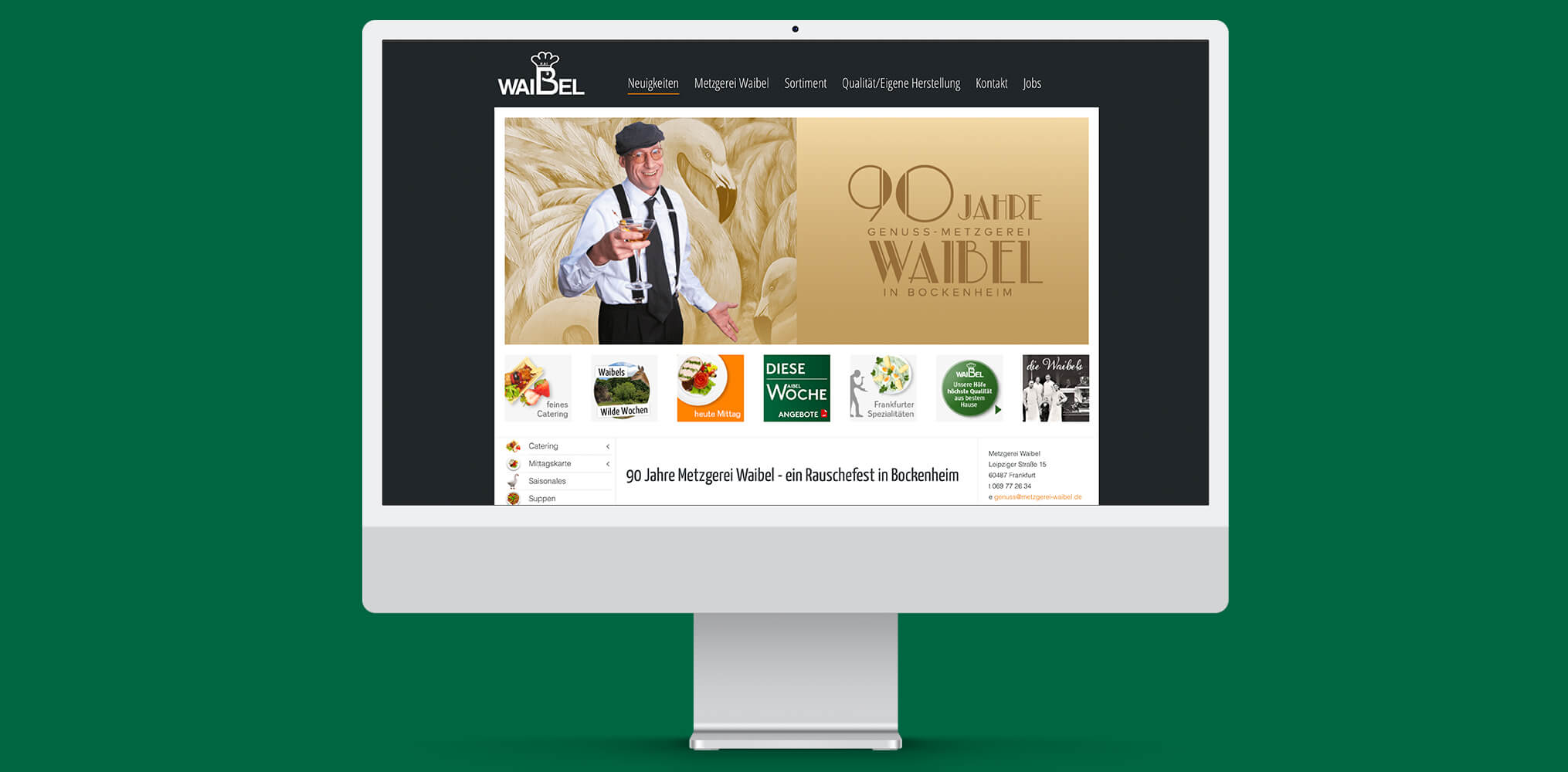 Markenkuss Referenzen: Website Metzgerei Waibel