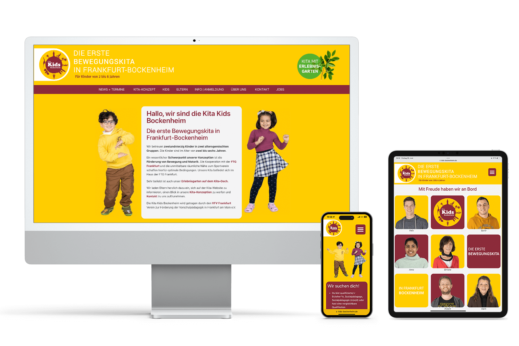 Markenkuss Referenzen: Website für Kita Kids Bockenheim