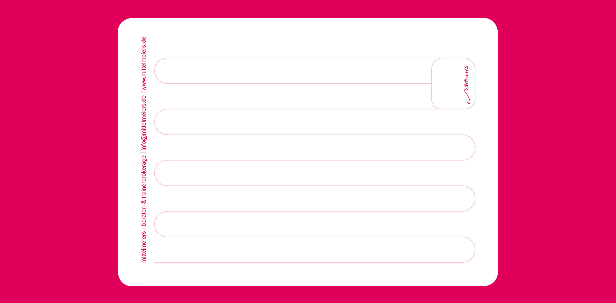 Compliment Card Rückseite beschreibbar für mittelmeiers – Coaching & Training 