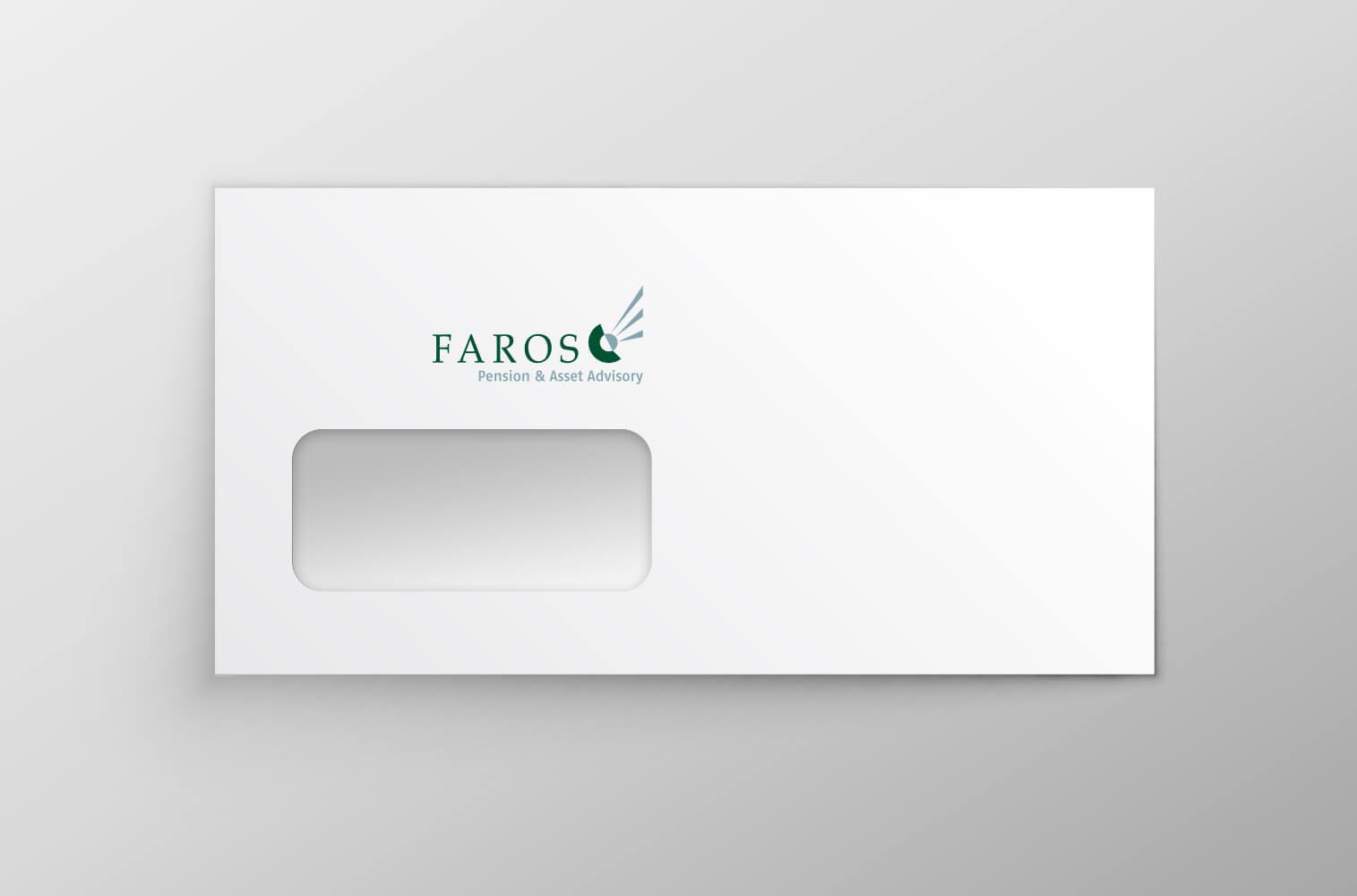 Kuvert Briefumschlag DIN lang mit Fenster für FAROS Pension & Asset Advisory