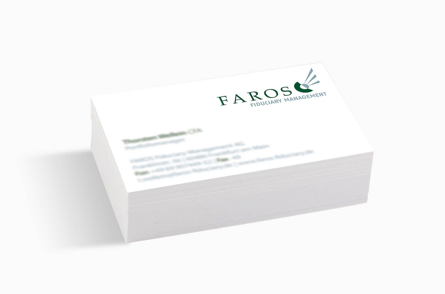 Visitenkarten für FAROS Fiduciary Management AG