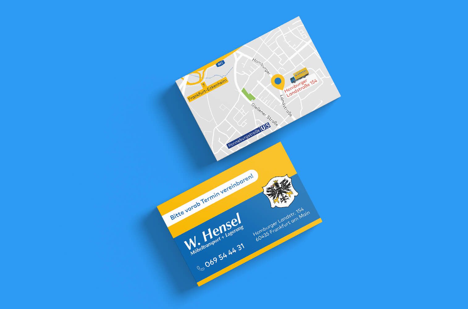 Schulder Info-Karten für Walter Hensel Möbeltransport und Lagerung e. K.